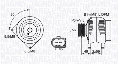 MAGNETI MARELLI 063533250010 -  Генератор